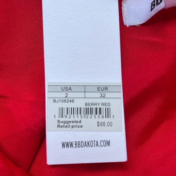 NWT Red Mini Dress with Ruffle Detail - Picture 9 of 11